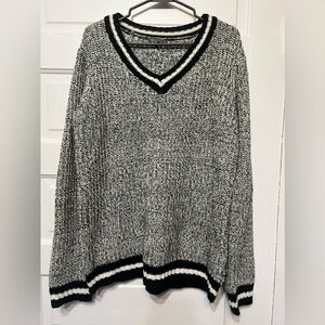 Grey V-neck sweater